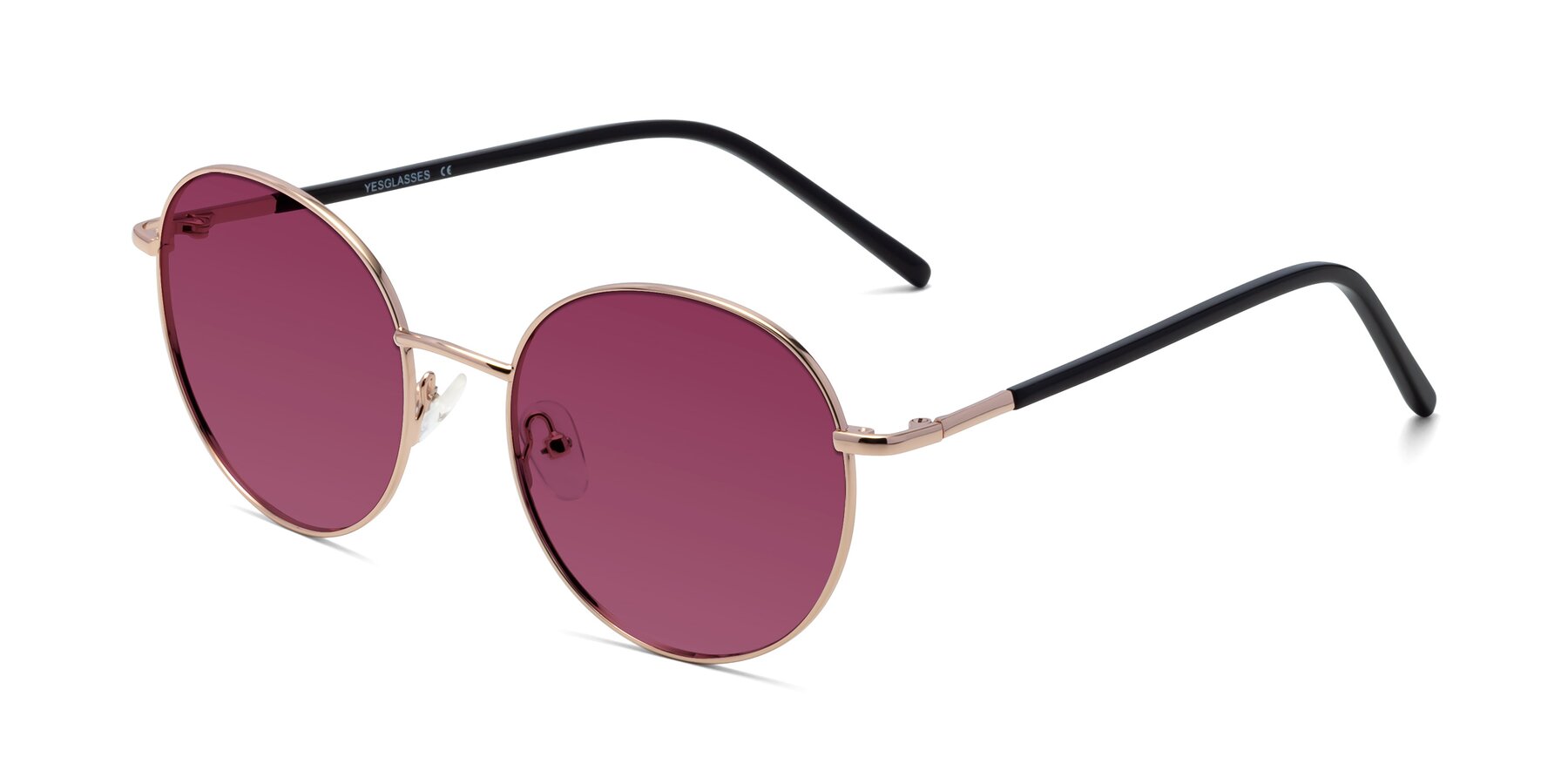 Angle of Cosmos in Rose Gold with Wine Tinted Lenses