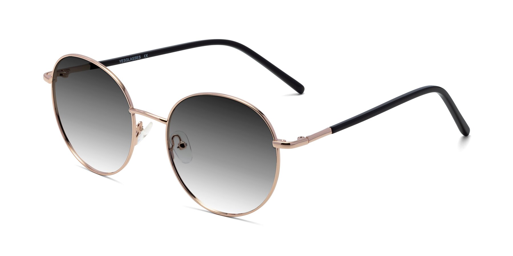 Angle of Cosmos in Rose Gold with Gray Gradient Lenses