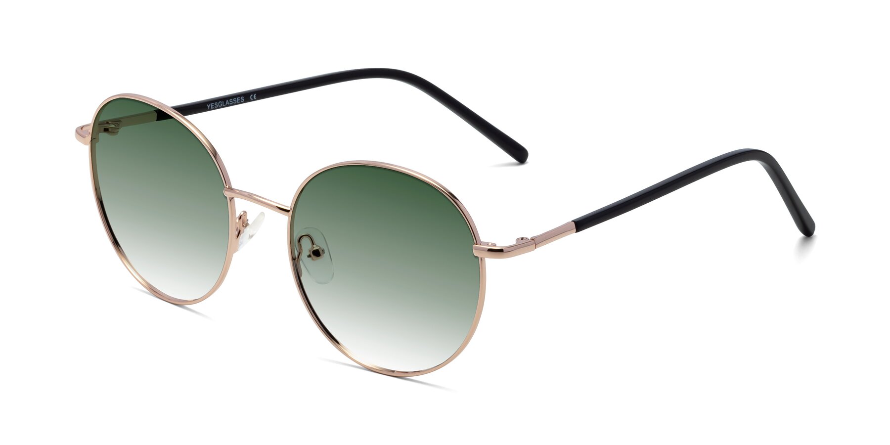 Angle of Cosmos in Rose Gold with Green Gradient Lenses