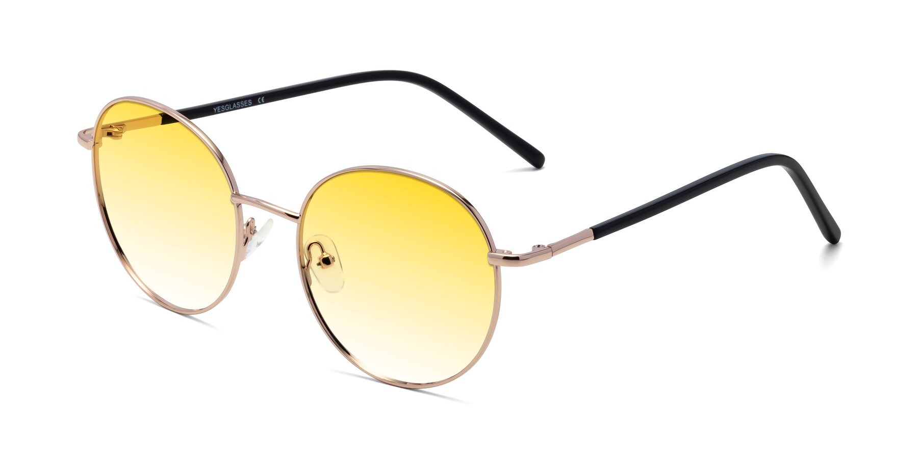 Angle of Cosmos in Rose Gold with Yellow Gradient Lenses