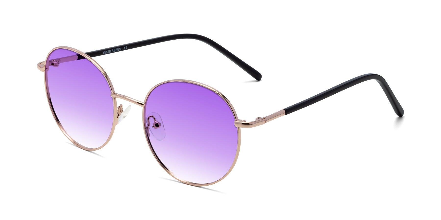 Angle of Cosmos in Rose Gold with Purple Gradient Lenses