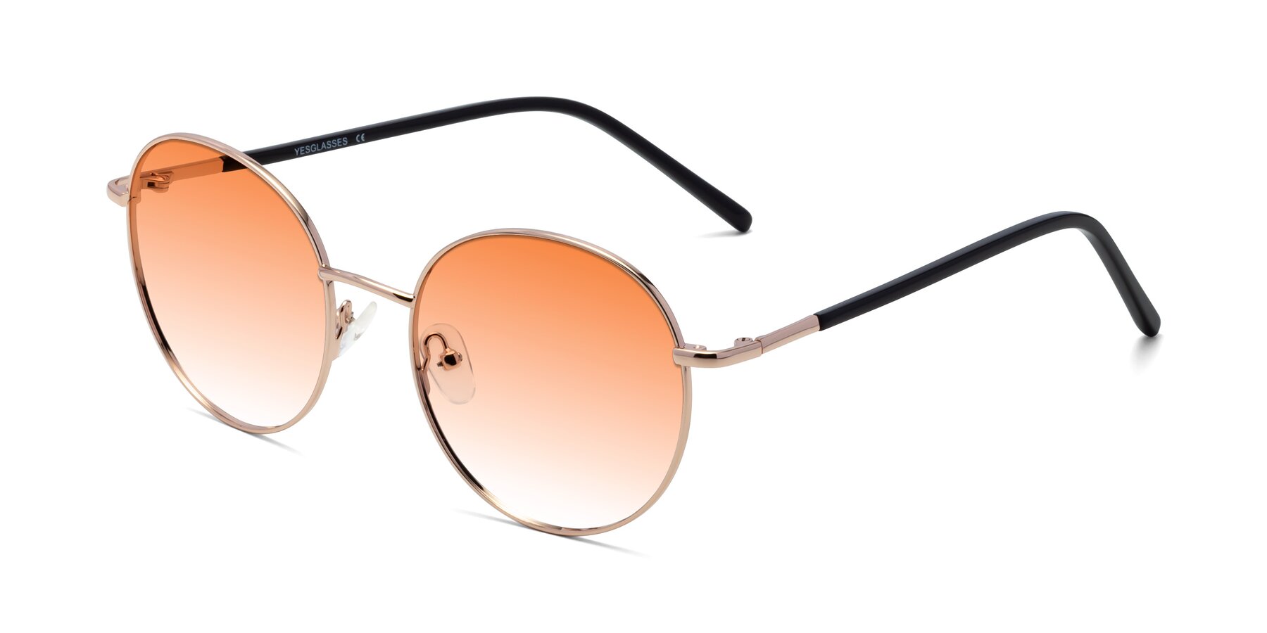 Angle of Cosmos in Rose Gold with Orange Gradient Lenses