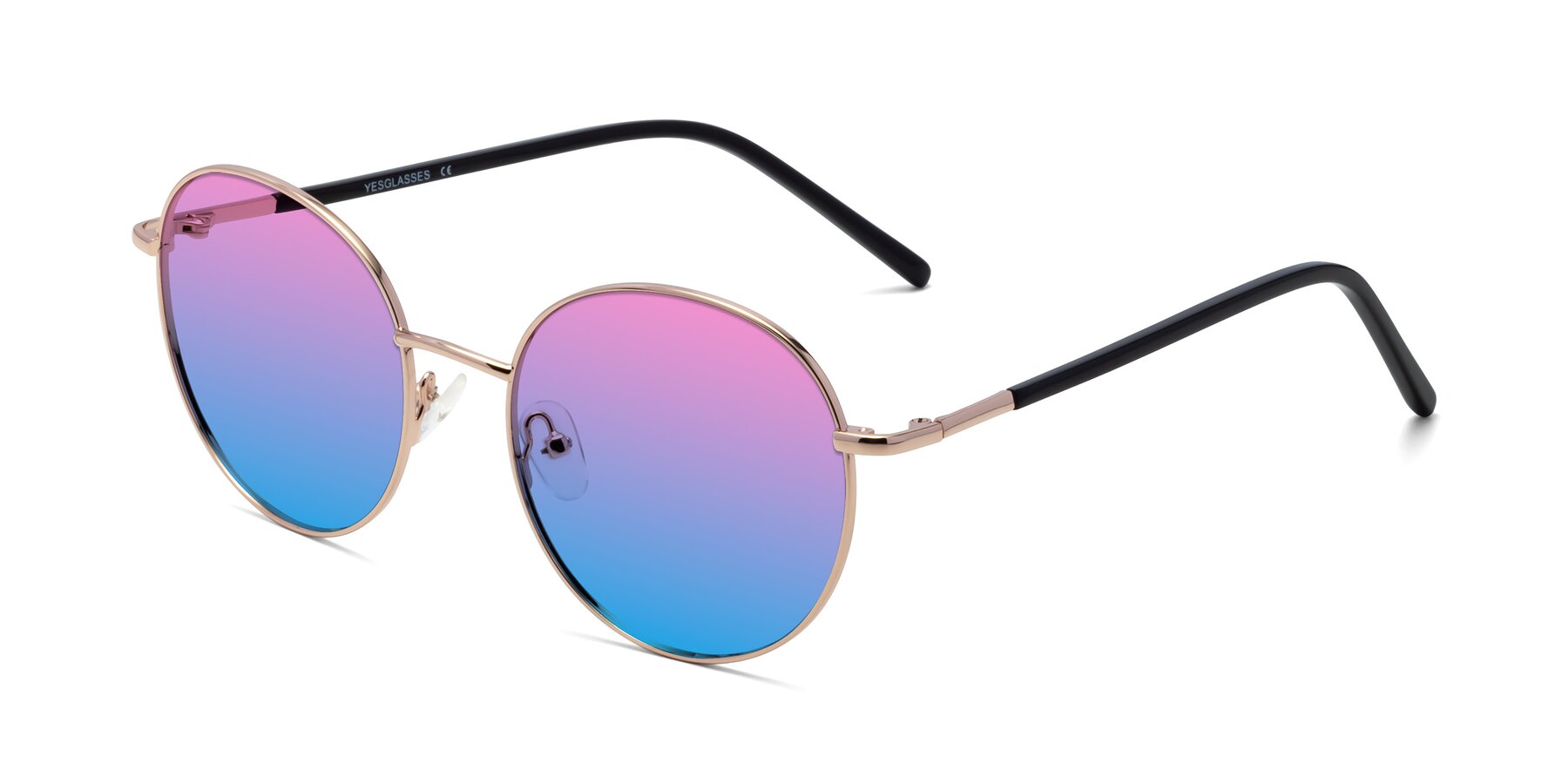 Angle of Cosmos in Rose Gold with Pink / Blue Gradient Lenses