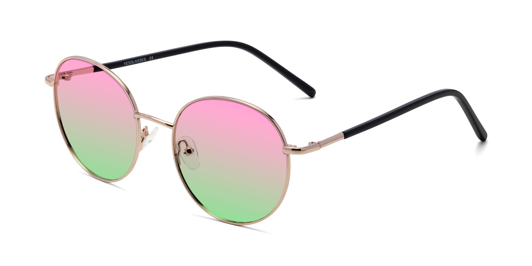 Angle of Cosmos in Rose Gold with Pink / Green Gradient Lenses