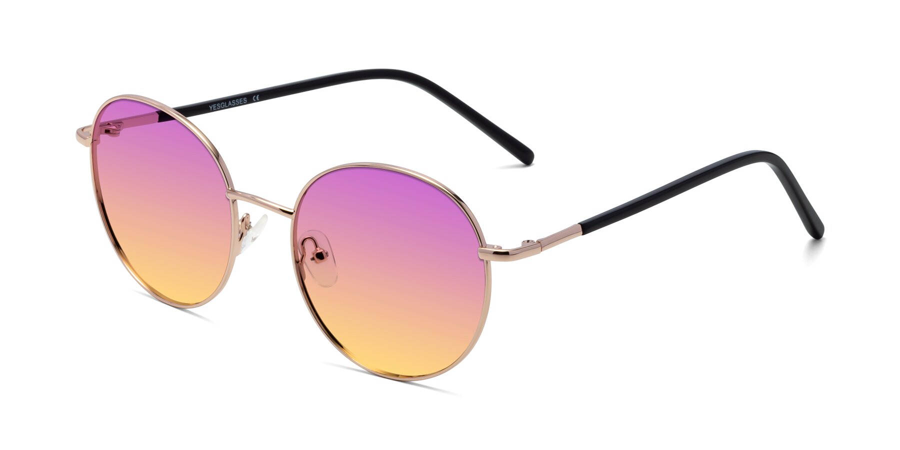 Angle of Cosmos in Rose Gold with Purple / Yellow Gradient Lenses
