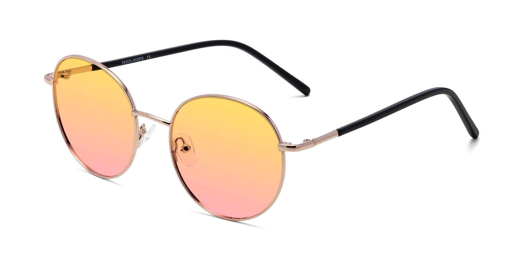 Angle of Cosmos in Rose Gold with Yellow / Pink Gradient Lenses