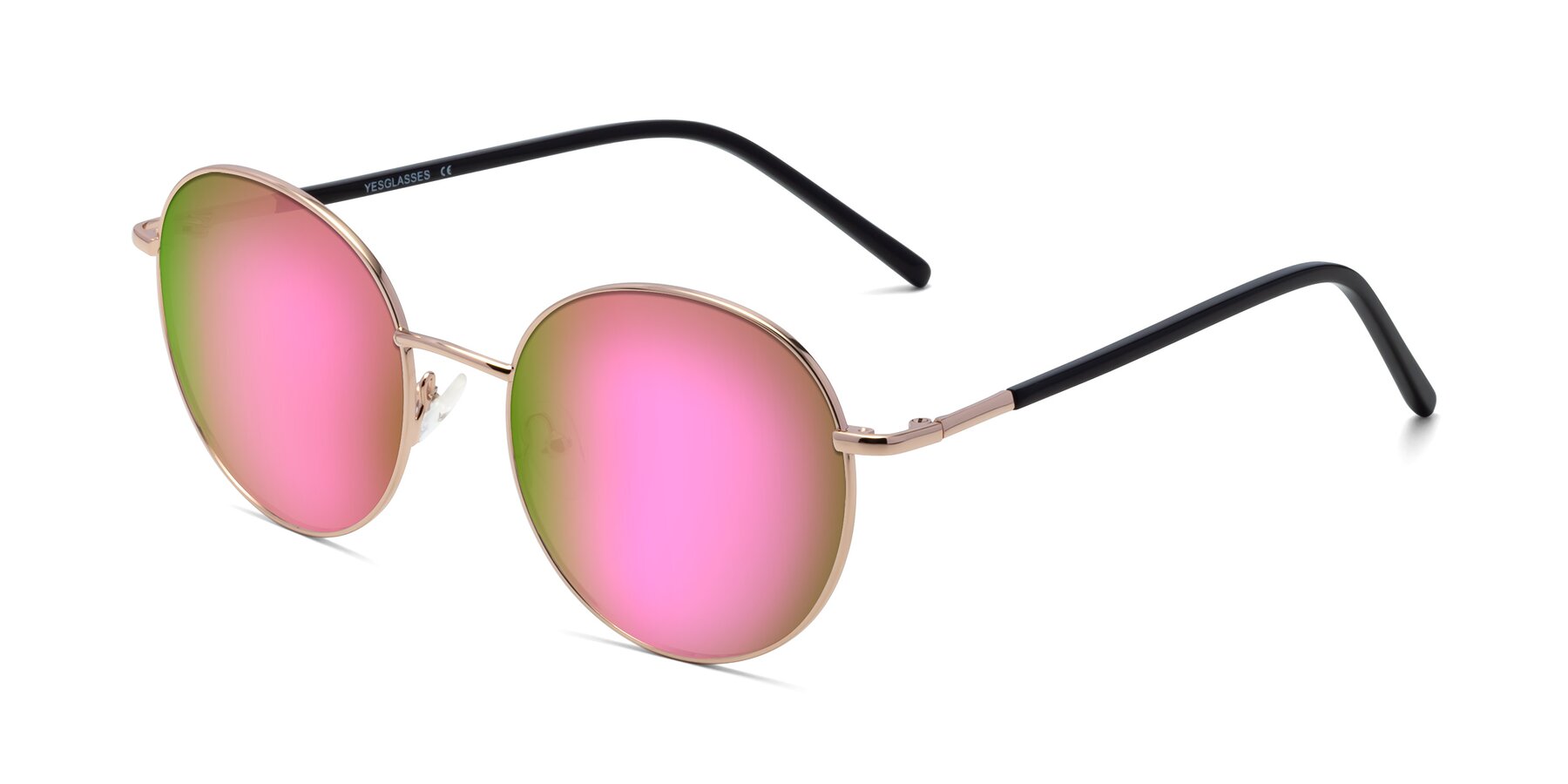 Angle of Cosmos in Rose Gold with Pink Mirrored Lenses