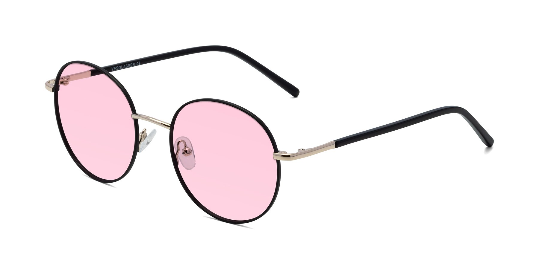 Angle of Cosmos in Black-Gold with Light Pink Tinted Lenses