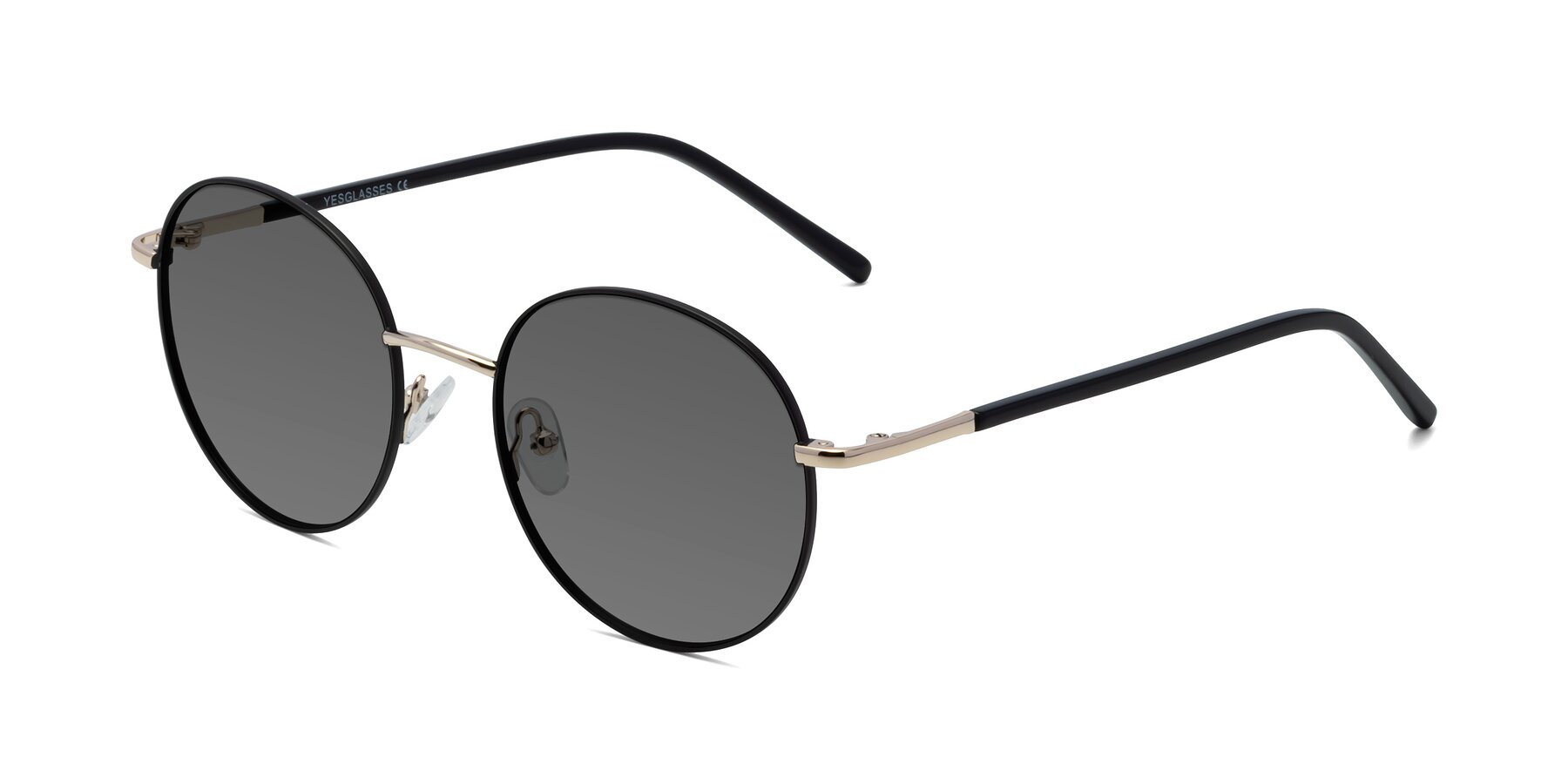 Angle of Cosmos in Black-Gold with Medium Gray Tinted Lenses