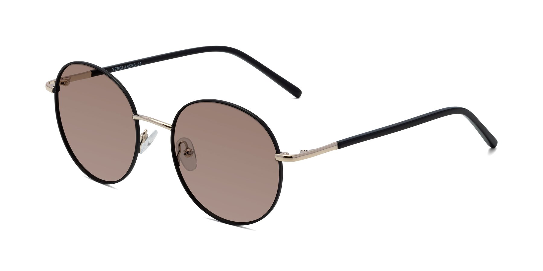 Angle of Cosmos in Black-Gold with Medium Brown Tinted Lenses