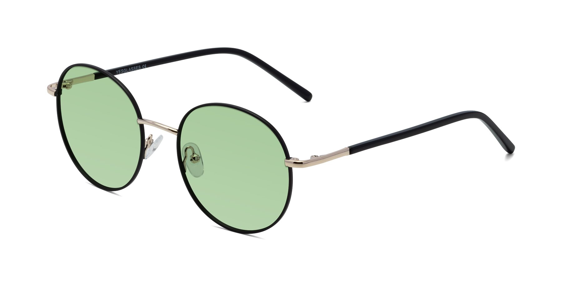 Angle of Cosmos in Black-Gold with Medium Green Tinted Lenses