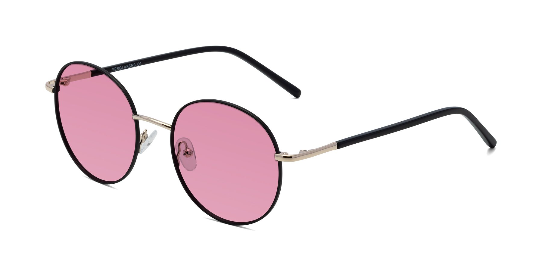 Angle of Cosmos in Black-Gold with Medium Wine Tinted Lenses