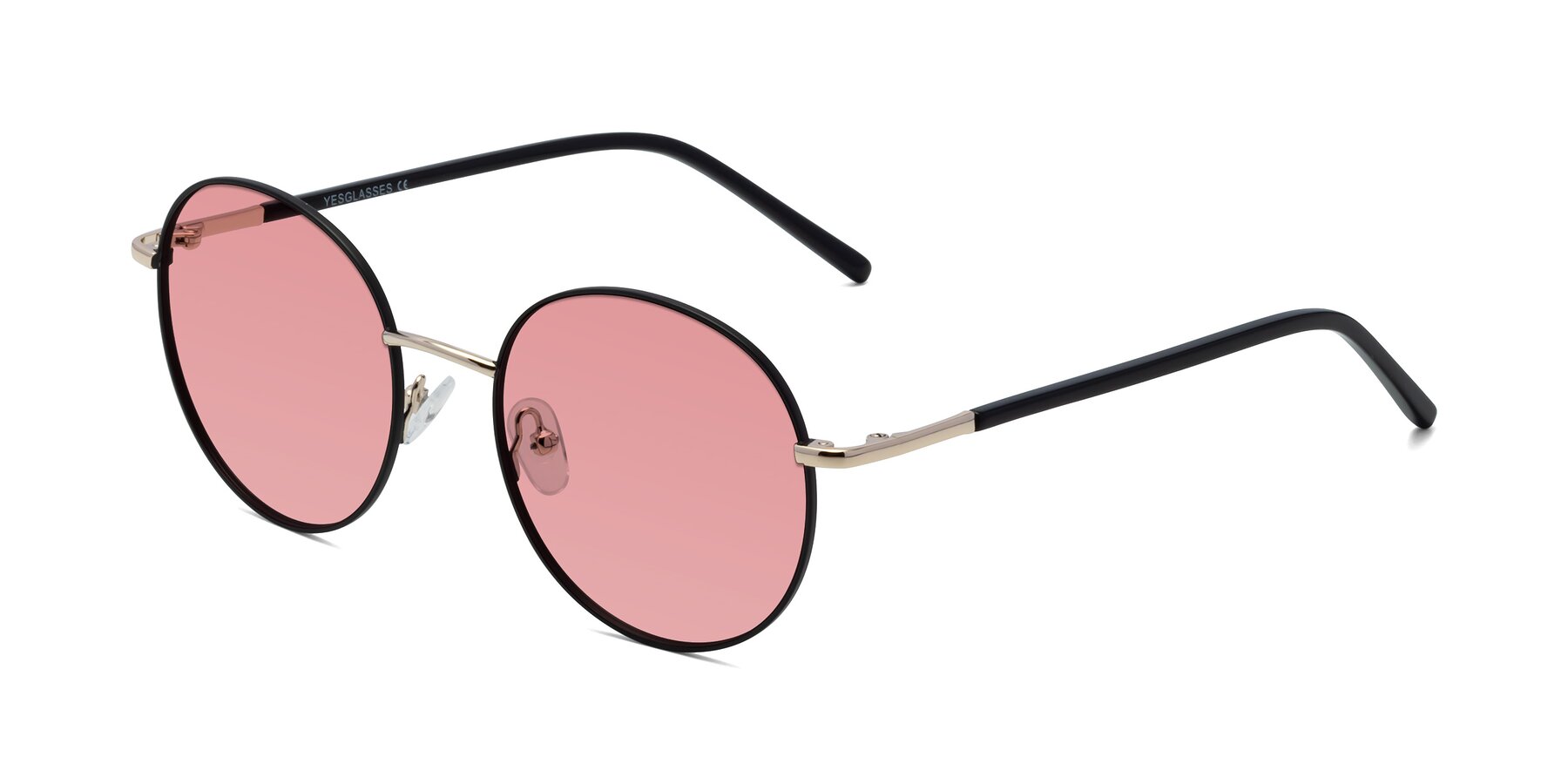 Angle of Cosmos in Black-Gold with Medium Garnet Tinted Lenses