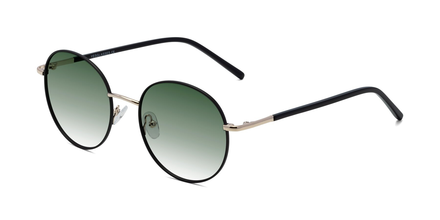 Angle of Cosmos in Black-Gold with Green Gradient Lenses