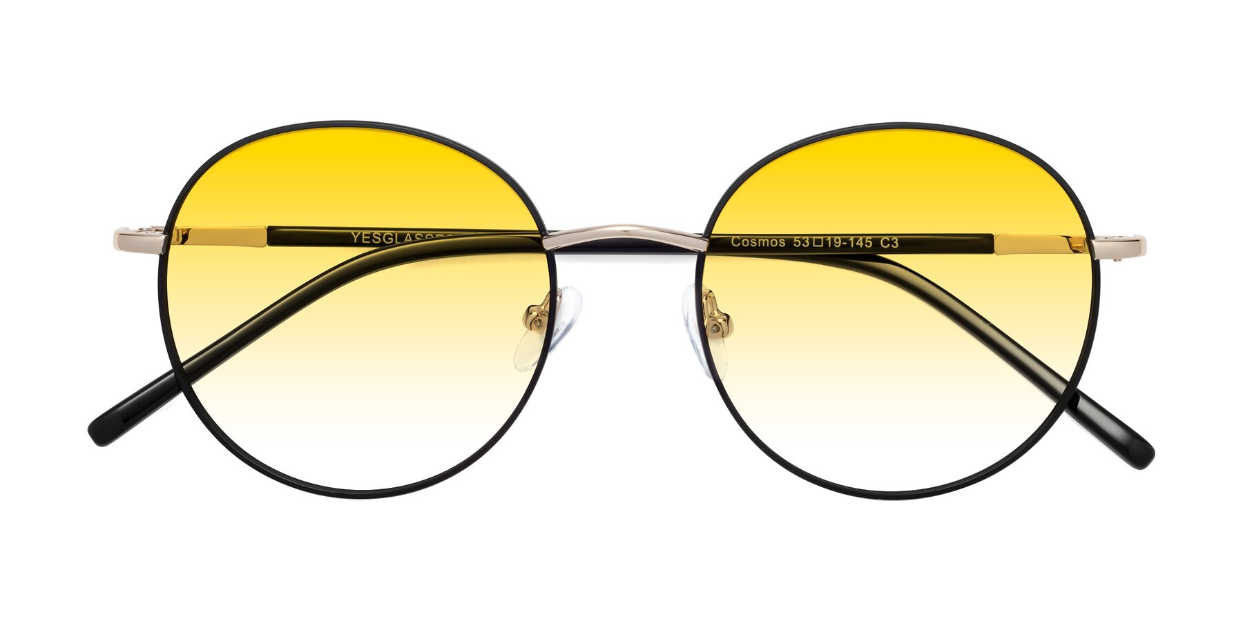 Folded Front of Cosmos in Black-Gold with Yellow Gradient Lenses