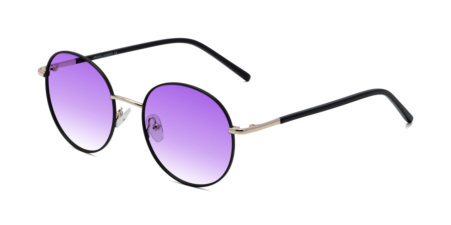Angle of Cosmos in Black-Gold with Purple Gradient Lenses