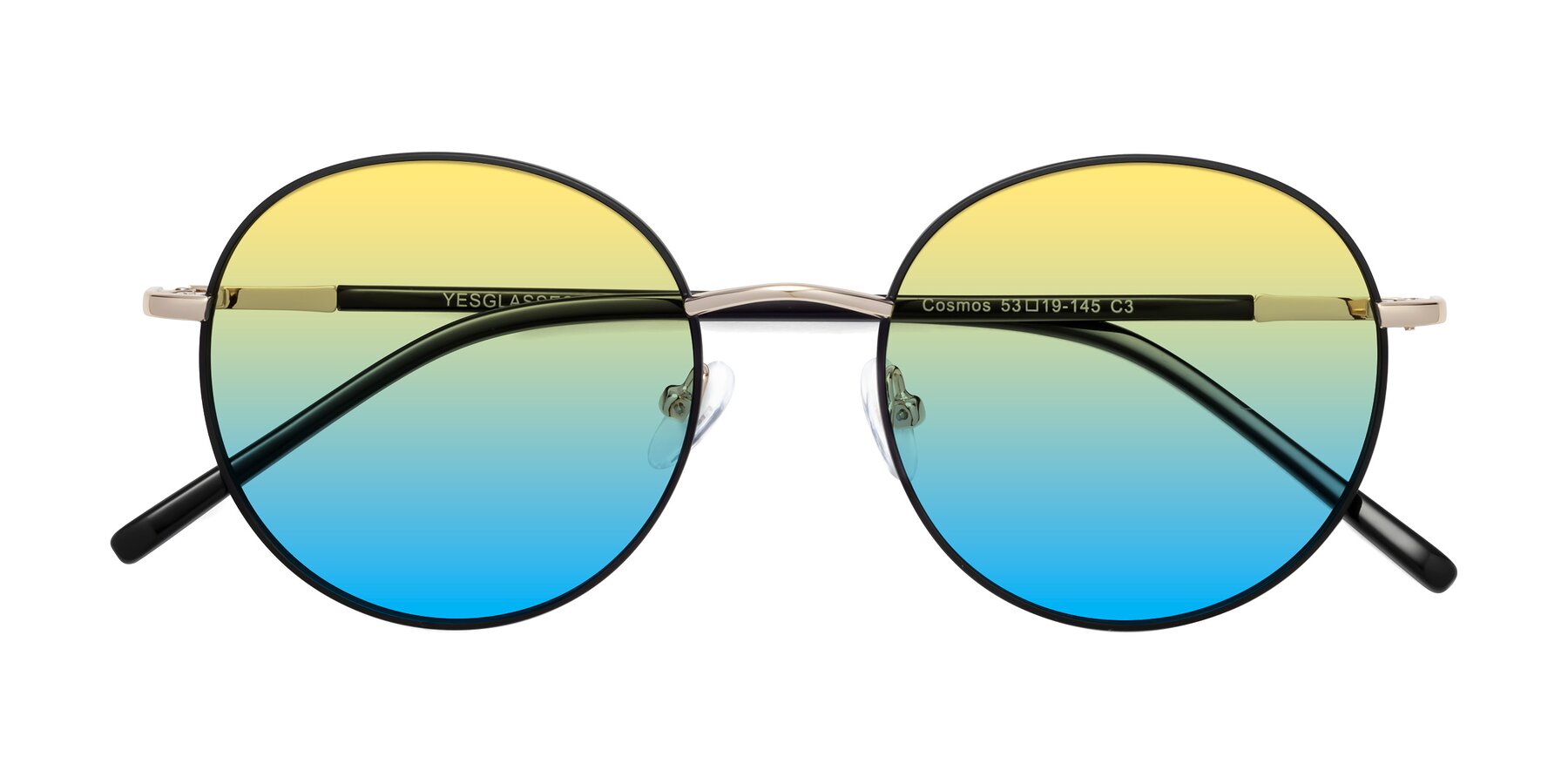 Folded Front of Cosmos in Black-Gold with Yellow / Blue Gradient Lenses