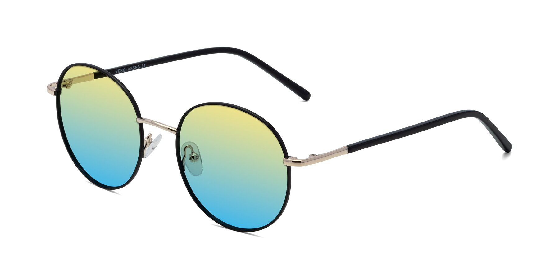 Angle of Cosmos in Black-Gold with Yellow / Blue Gradient Lenses
