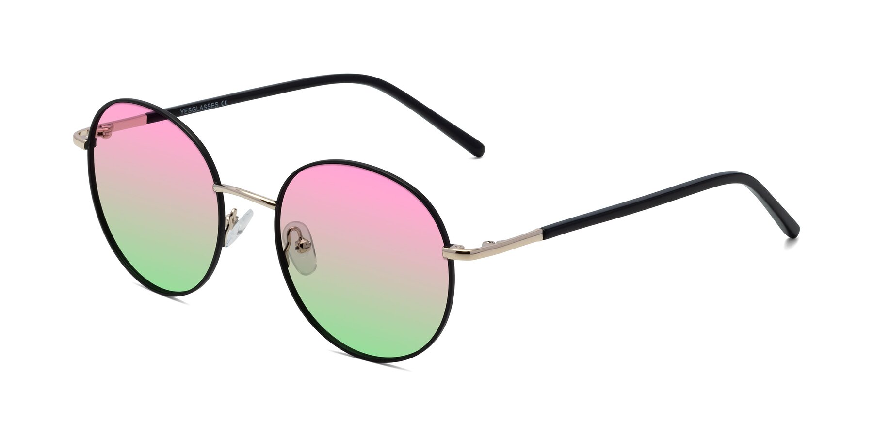Angle of Cosmos in Black-Gold with Pink / Green Gradient Lenses