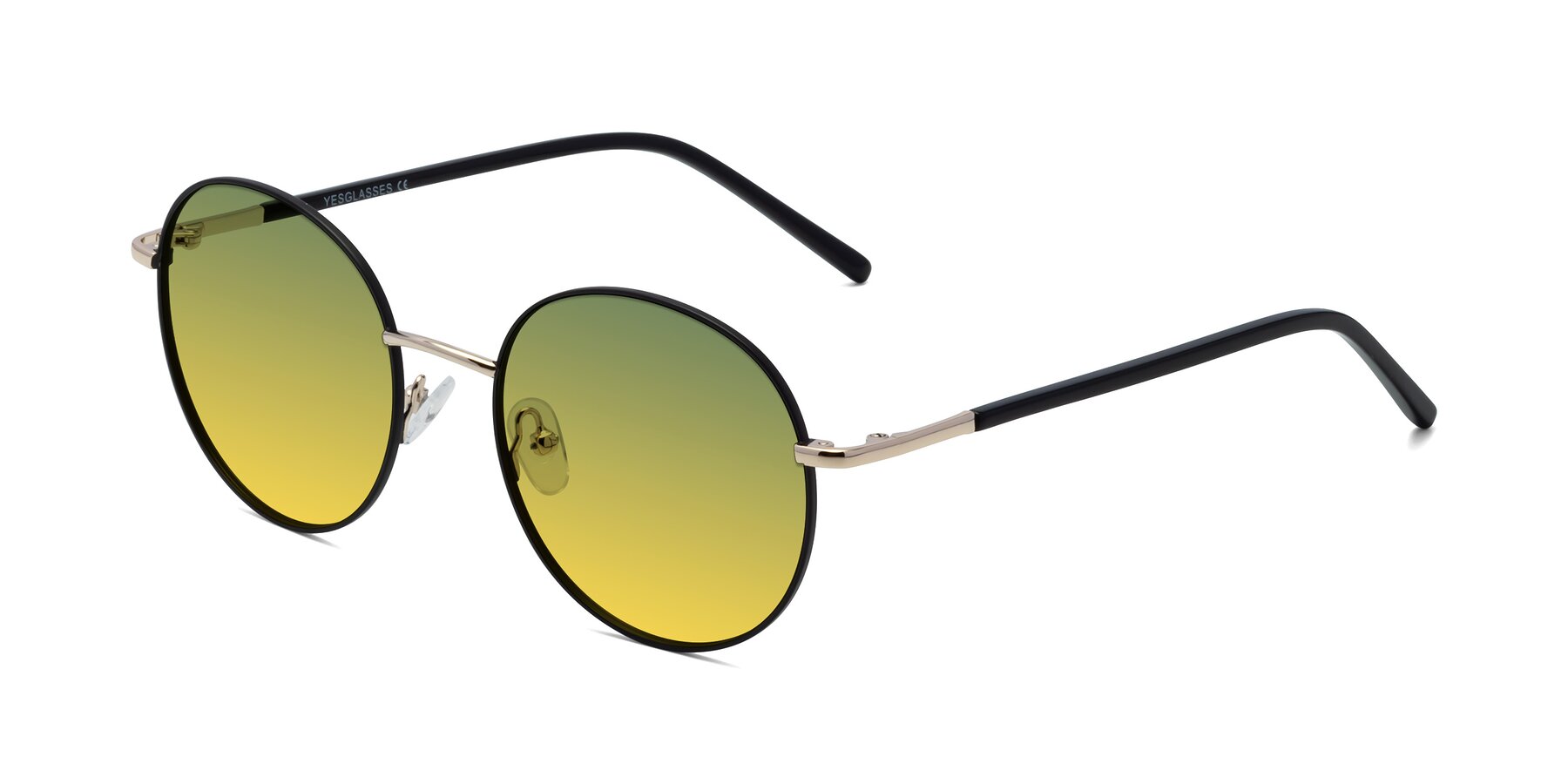 Angle of Cosmos in Black-Gold with Green / Yellow Gradient Lenses