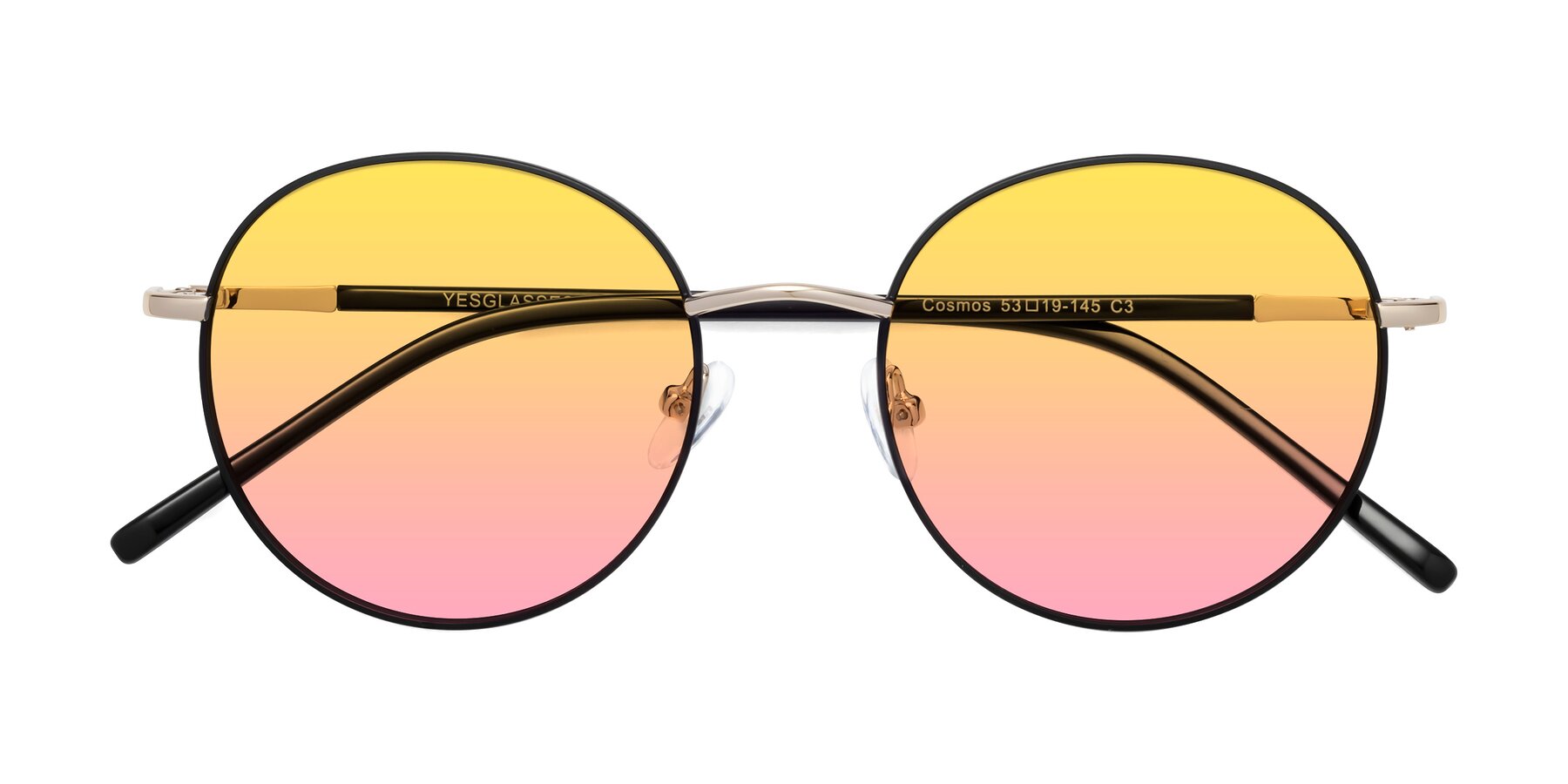 Folded Front of Cosmos in Black-Gold with Yellow / Pink Gradient Lenses