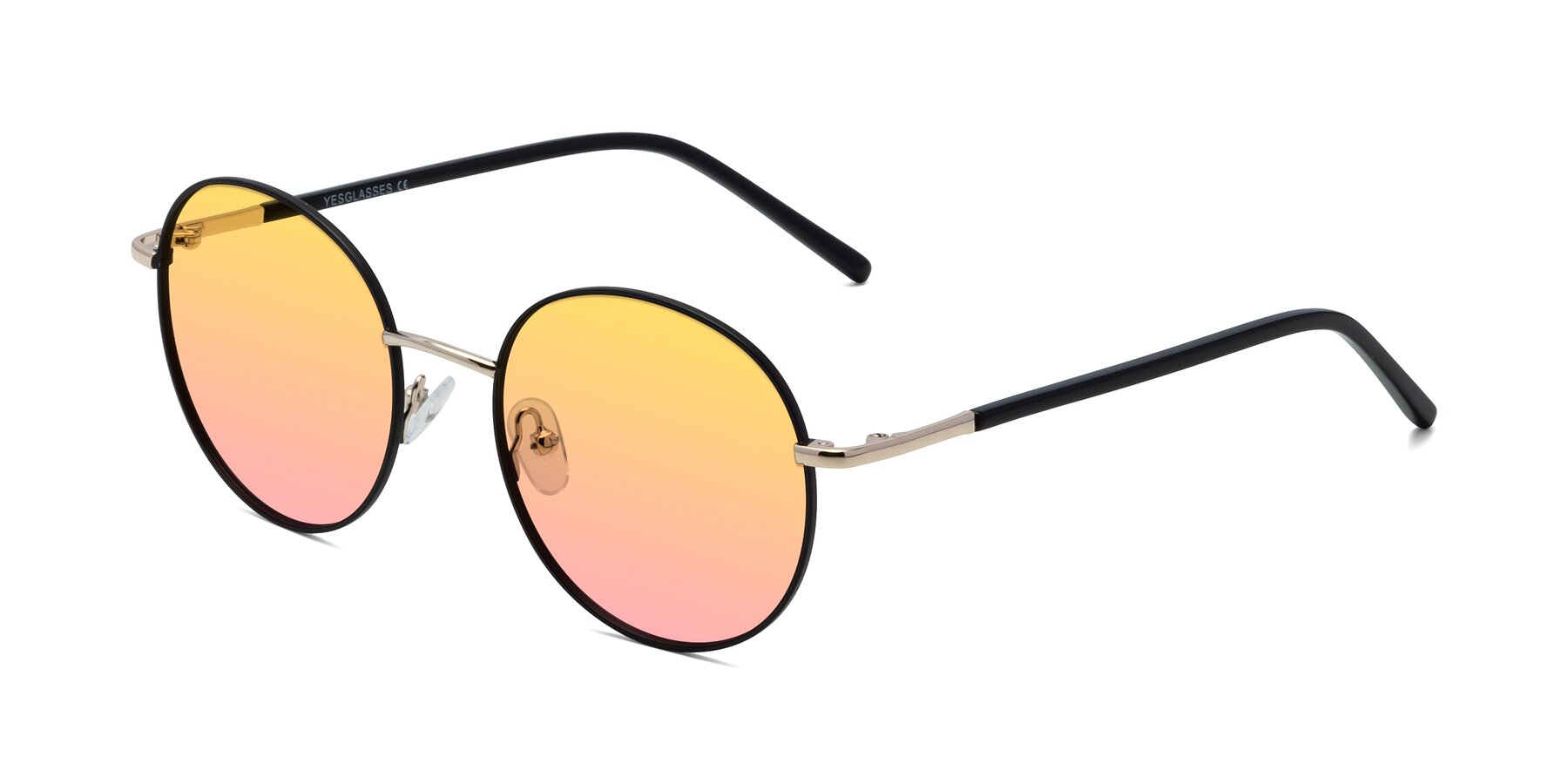 Angle of Cosmos in Black-Gold with Yellow / Pink Gradient Lenses