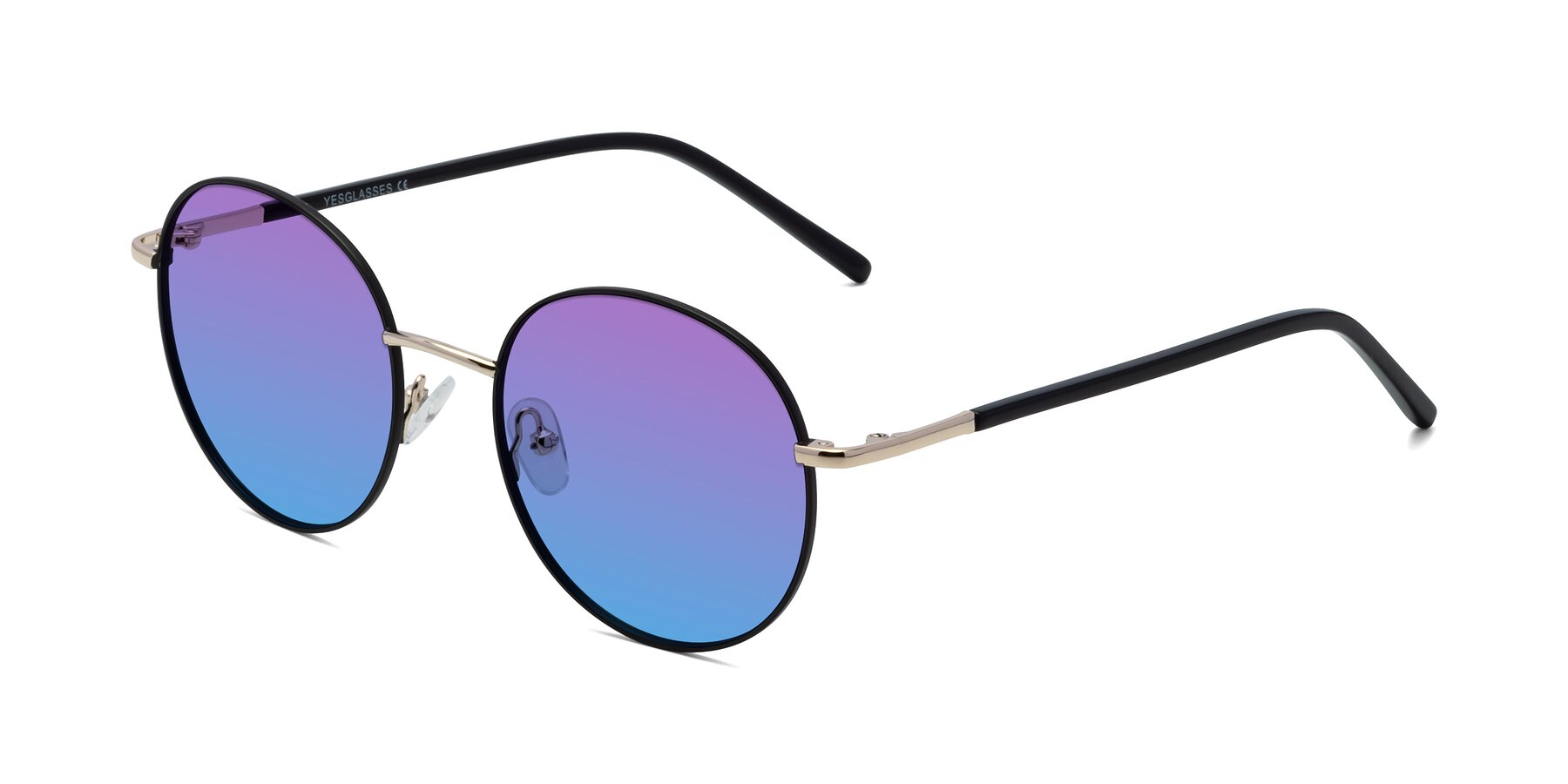 Angle of Cosmos in Black-Gold with Purple / Blue Gradient Lenses