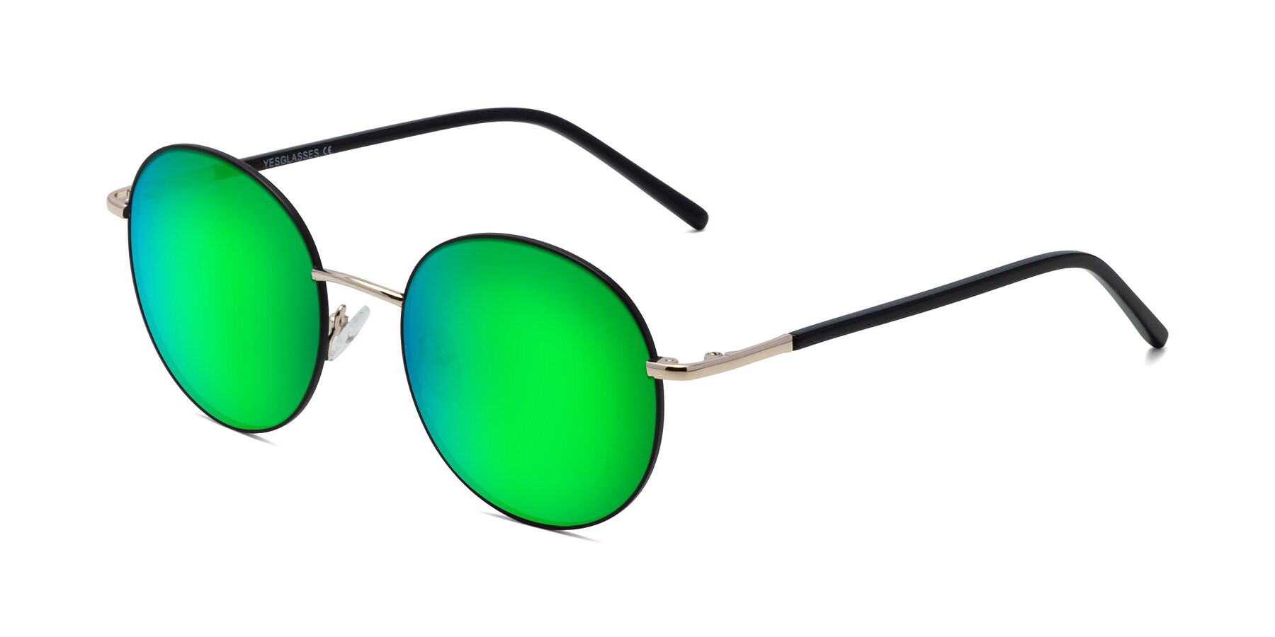 Angle of Cosmos in Black-Gold with Green Mirrored Lenses