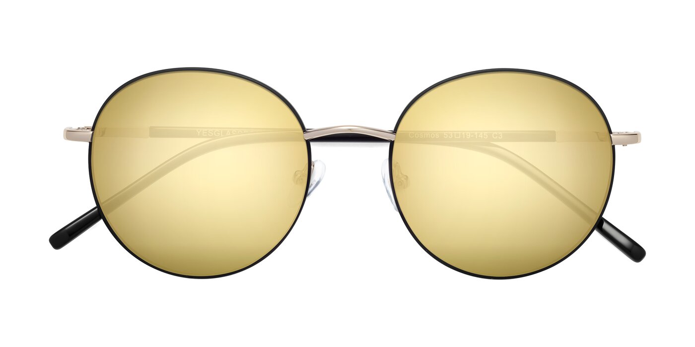 Cosmos - Black / Gold Flash Mirrored Sunglasses