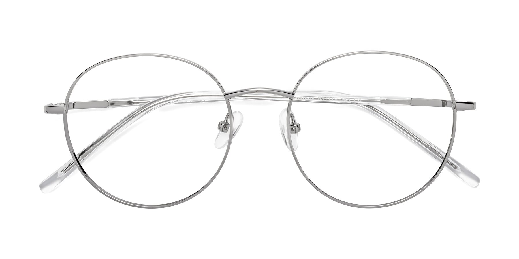 Folded Front of Cosmos in Silver with Clear Eyeglass Lenses