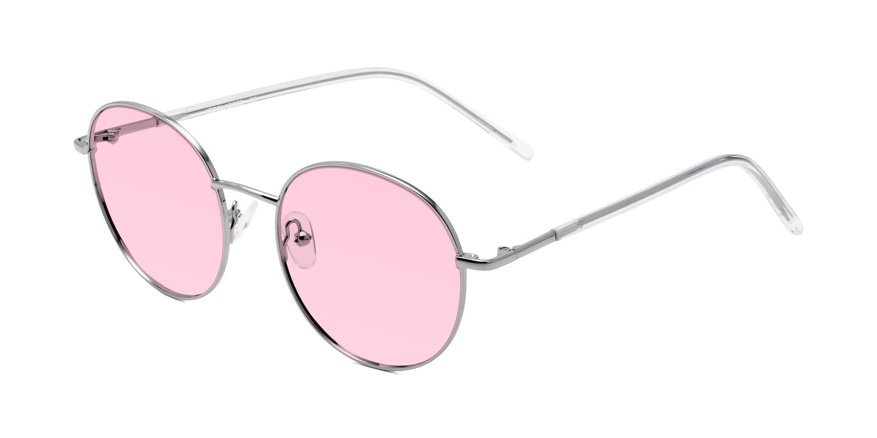 Angle of Cosmos in Silver with Light Pink Tinted Lenses