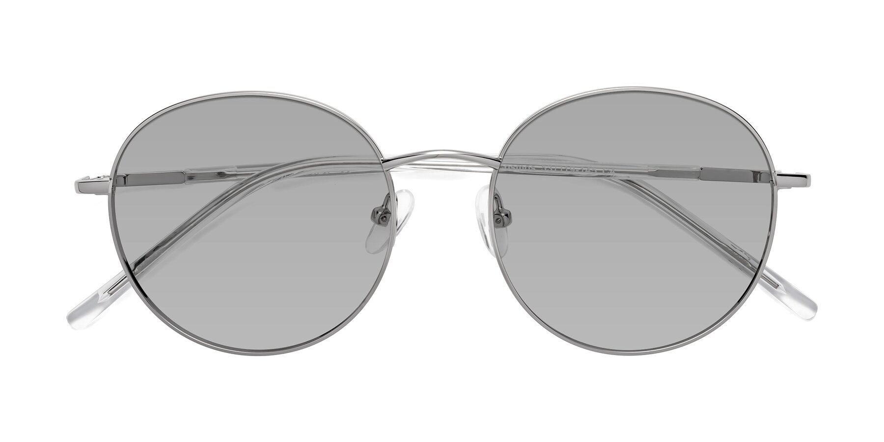 Folded Front of Cosmos in Silver with Light Gray Tinted Lenses