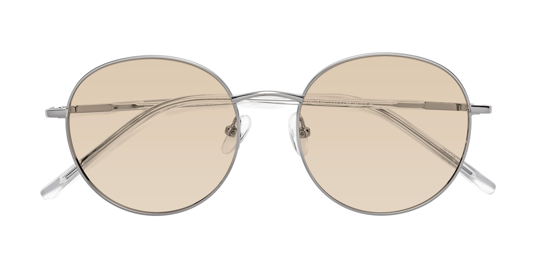 Folded Front of Cosmos in Silver with Light Brown Tinted Lenses