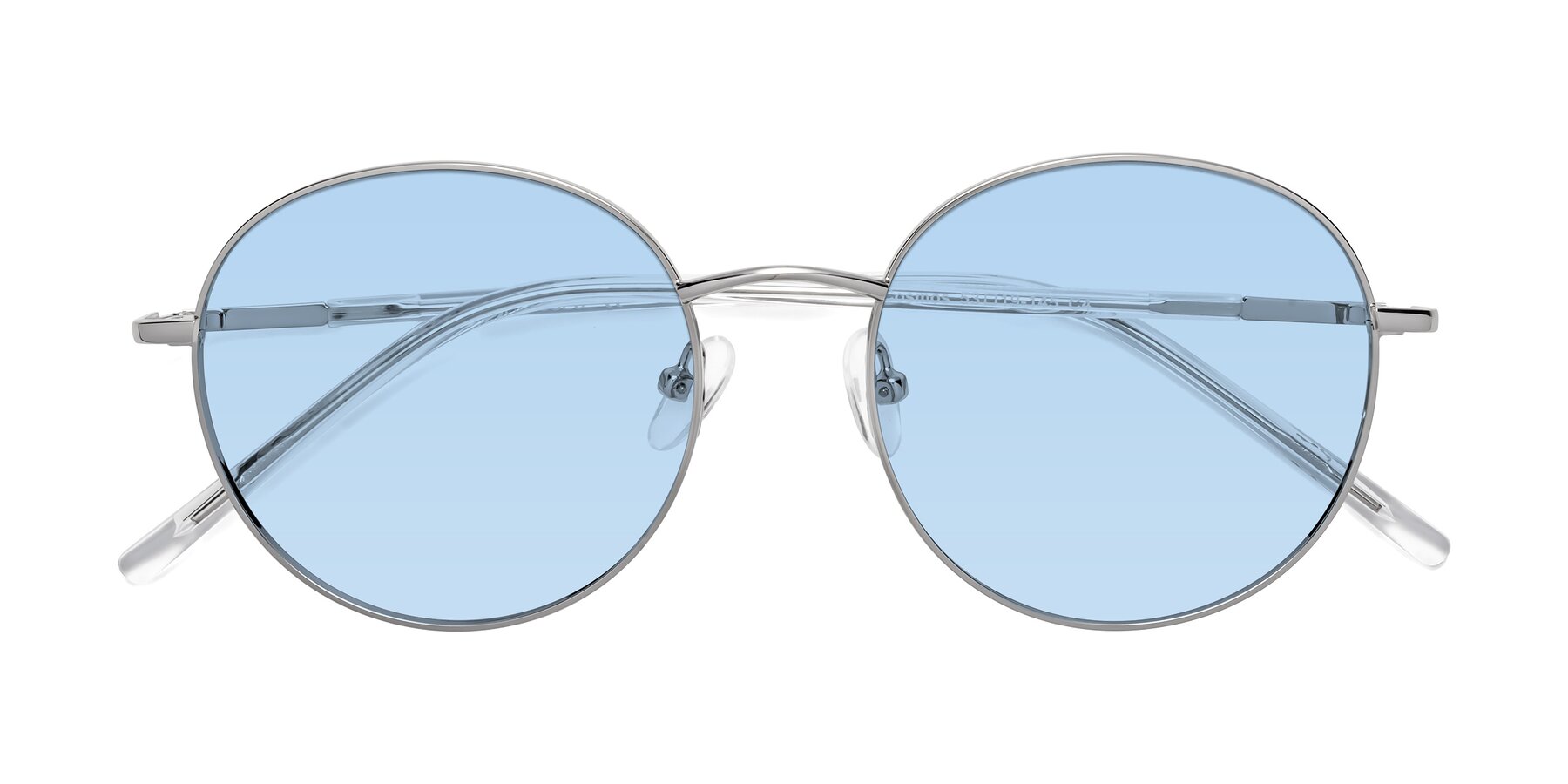 Folded Front of Cosmos in Silver with Light Blue Tinted Lenses