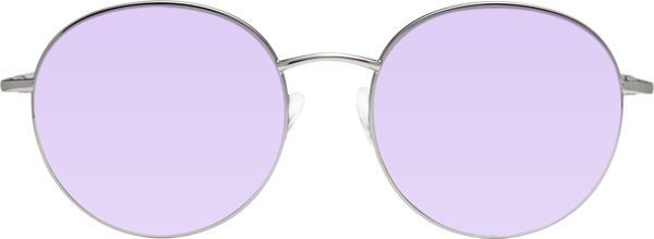 Silver Oversized Metal Round Tinted Sunglasses with Light Purple ...