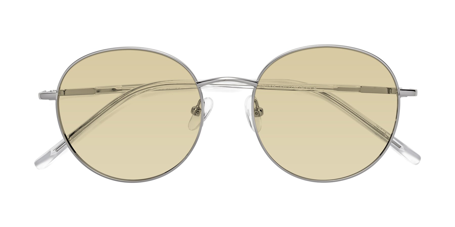 Folded Front of Cosmos in Silver with Light Champagne Tinted Lenses