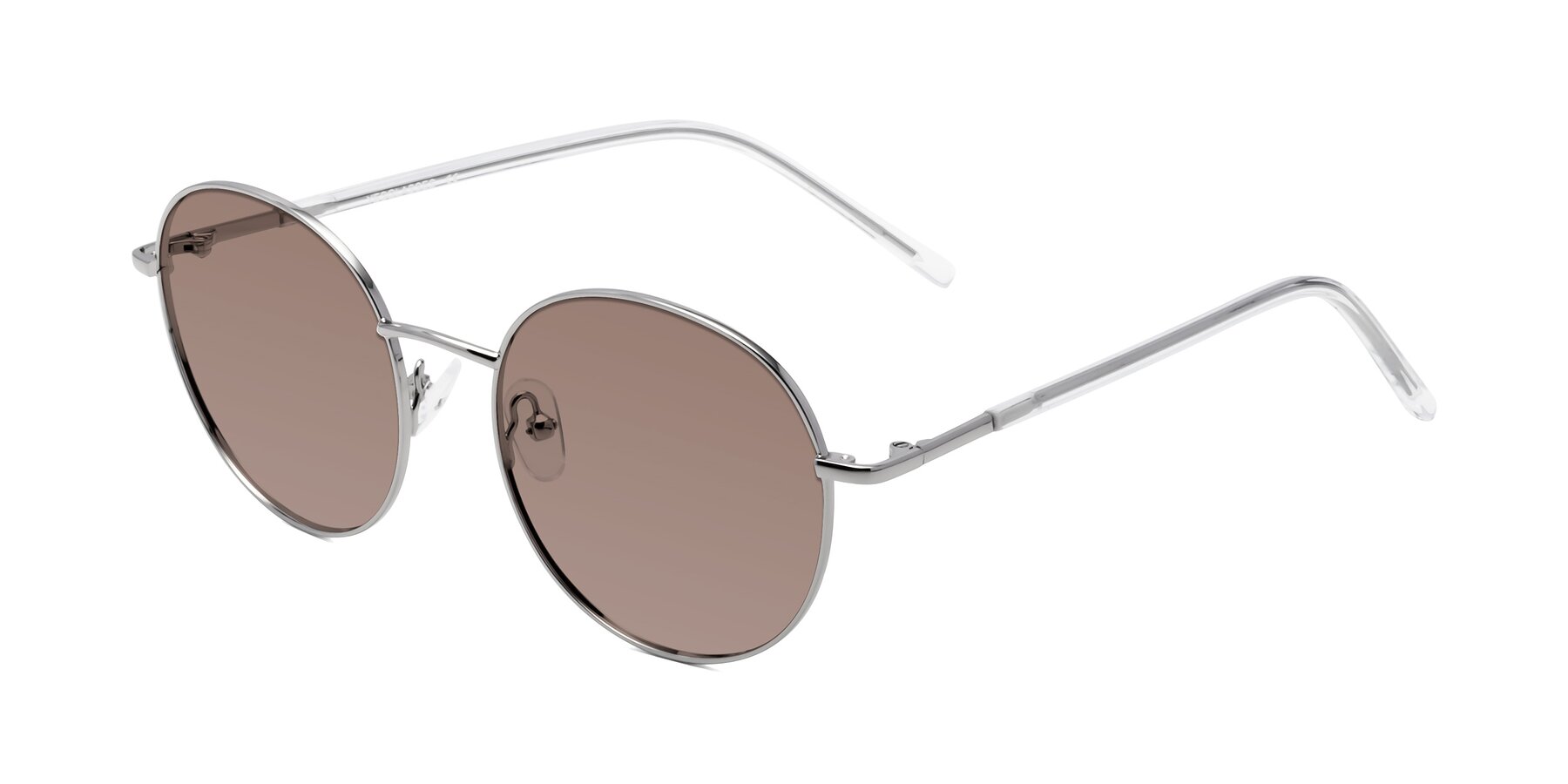 Angle of Cosmos in Silver with Medium Brown Tinted Lenses