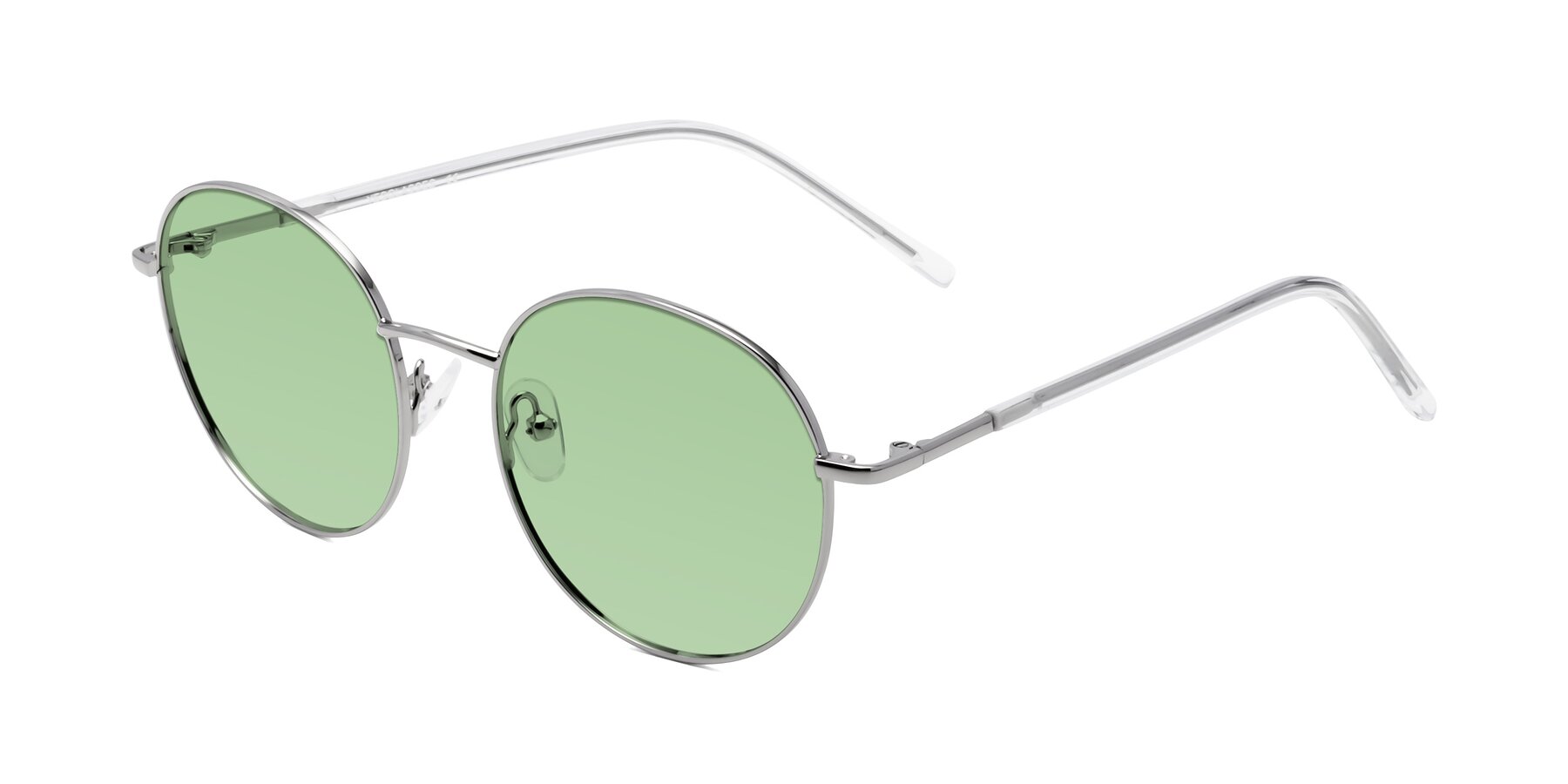 Angle of Cosmos in Silver with Medium Green Tinted Lenses