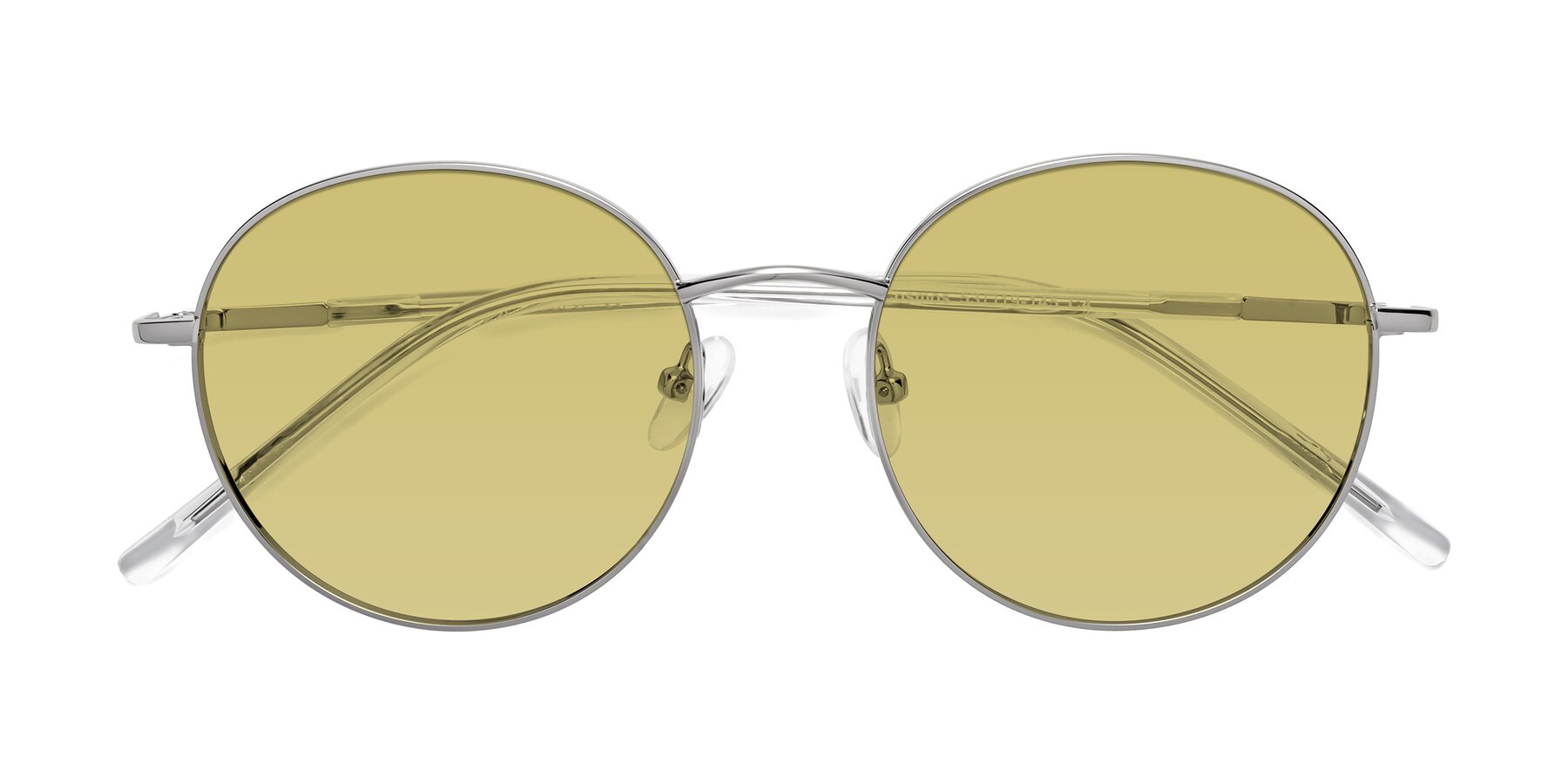 Folded Front of Cosmos in Silver with Medium Champagne Tinted Lenses