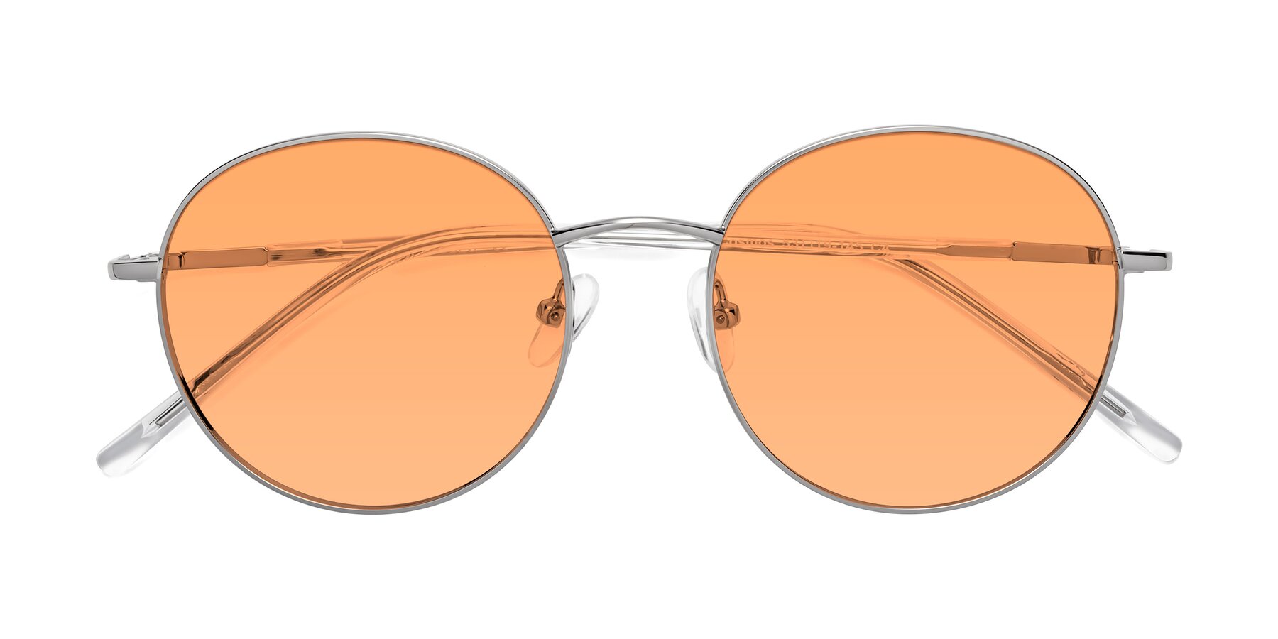 Folded Front of Cosmos in Silver with Medium Orange Tinted Lenses