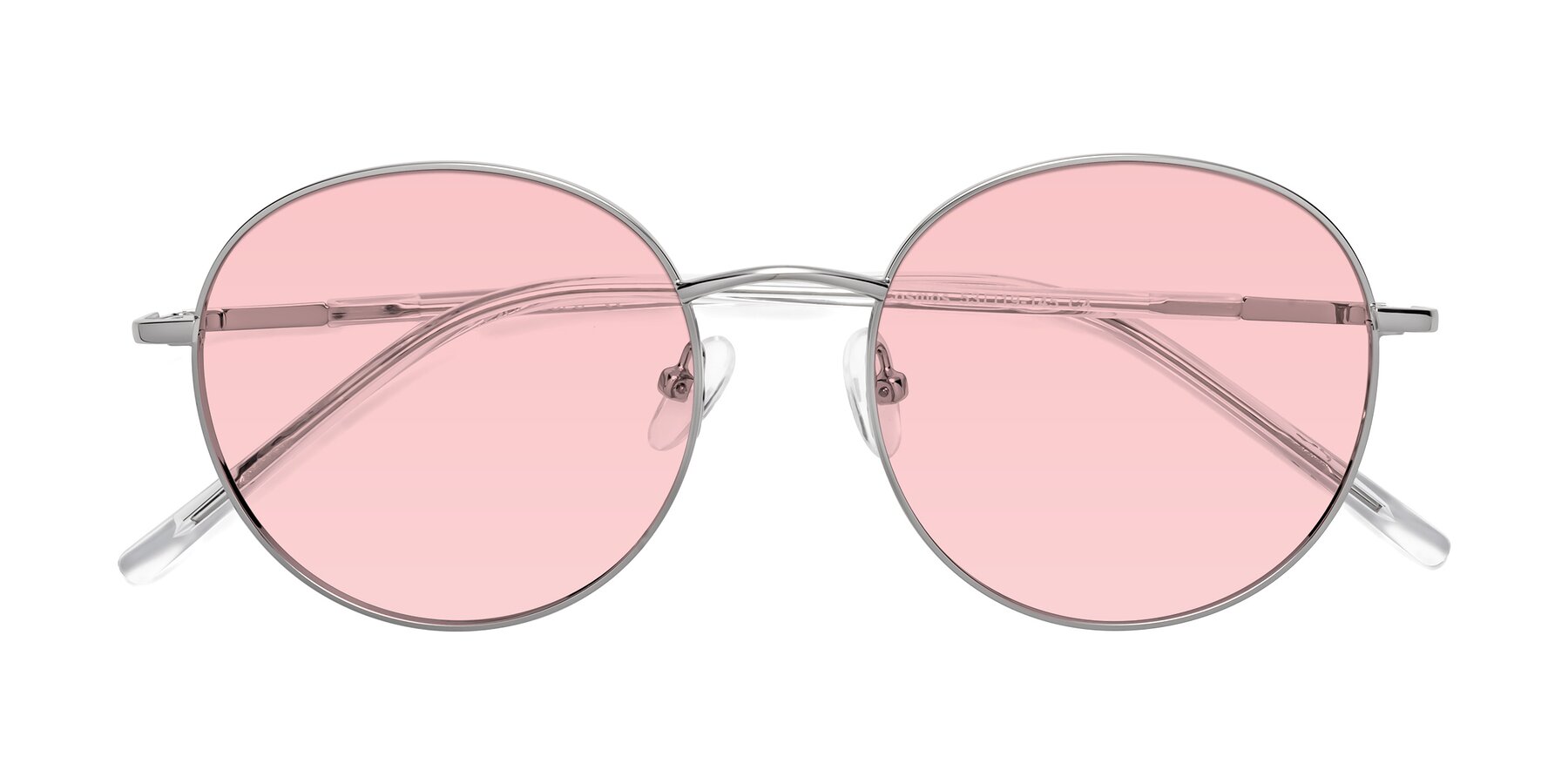 Folded Front of Cosmos in Silver with Light Garnet Tinted Lenses