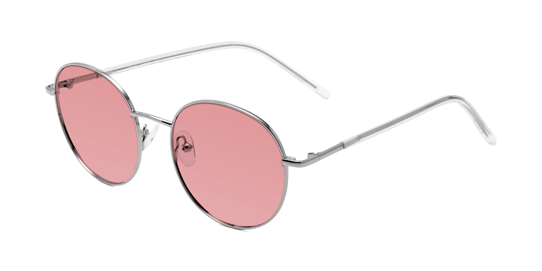 Angle of Cosmos in Silver with Medium Garnet Tinted Lenses