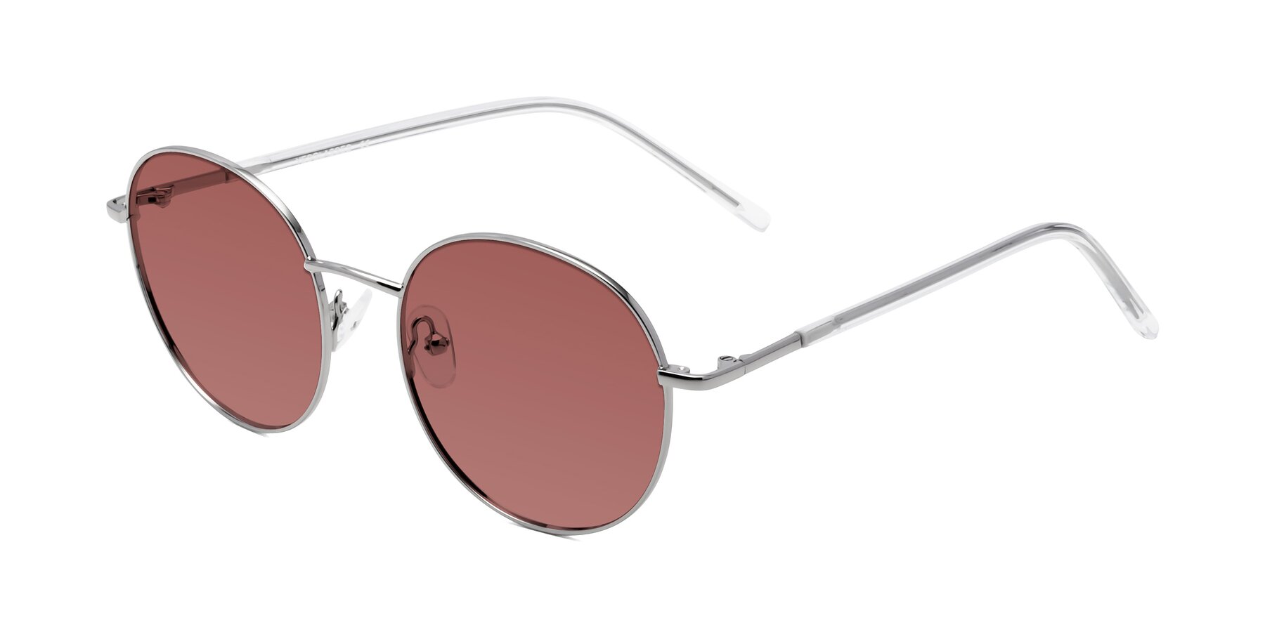 Angle of Cosmos in Silver with Garnet Tinted Lenses