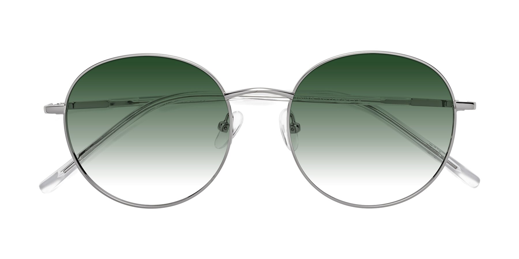Folded Front of Cosmos in Silver with Green Gradient Lenses