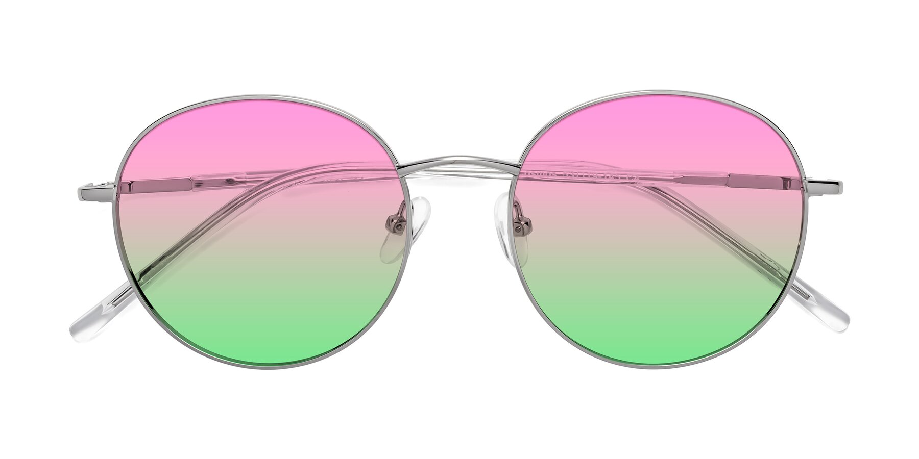 Folded Front of Cosmos in Silver with Pink / Green Gradient Lenses