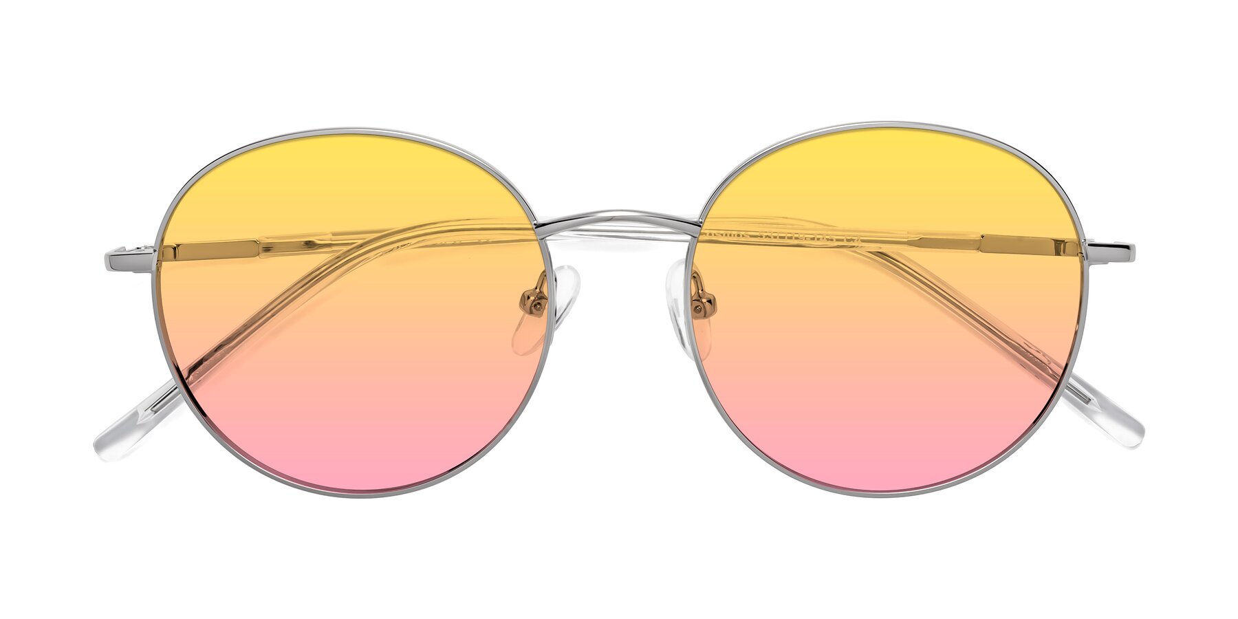 Folded Front of Cosmos in Silver with Yellow / Pink Gradient Lenses
