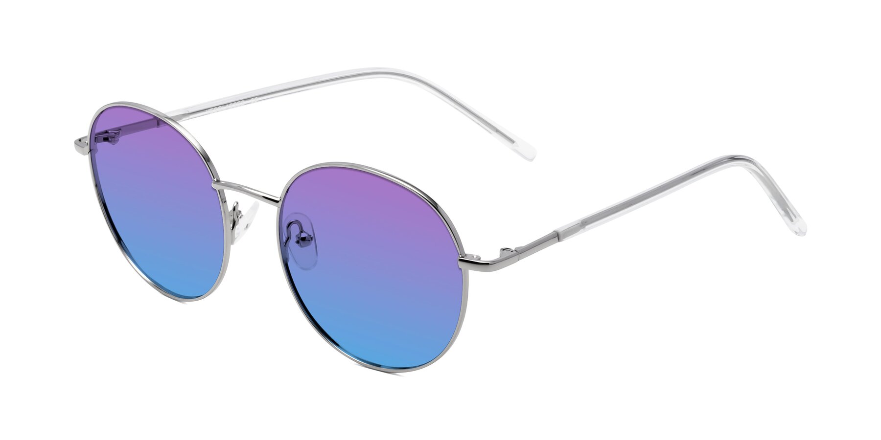 Angle of Cosmos in Silver with Purple / Blue Gradient Lenses