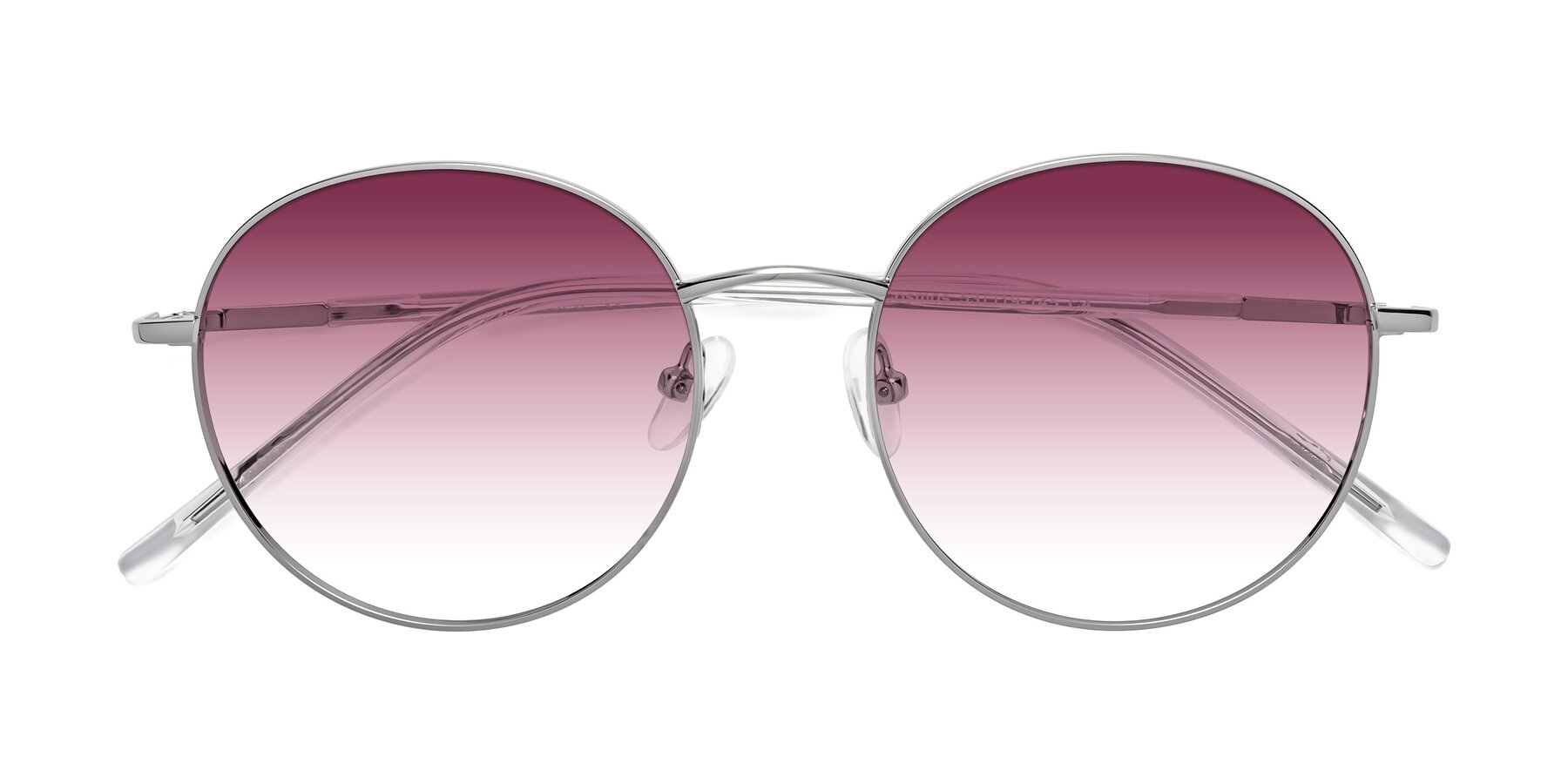 Folded Front of Cosmos in Silver with Wine Gradient Lenses