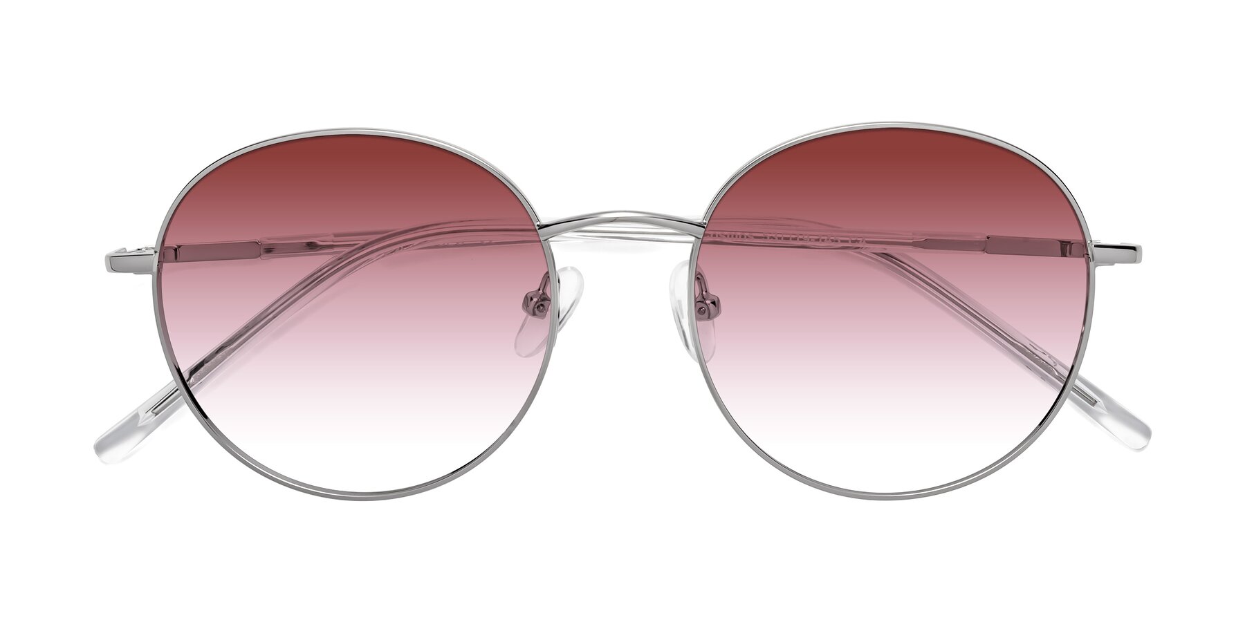 Folded Front of Cosmos in Silver with Garnet Gradient Lenses