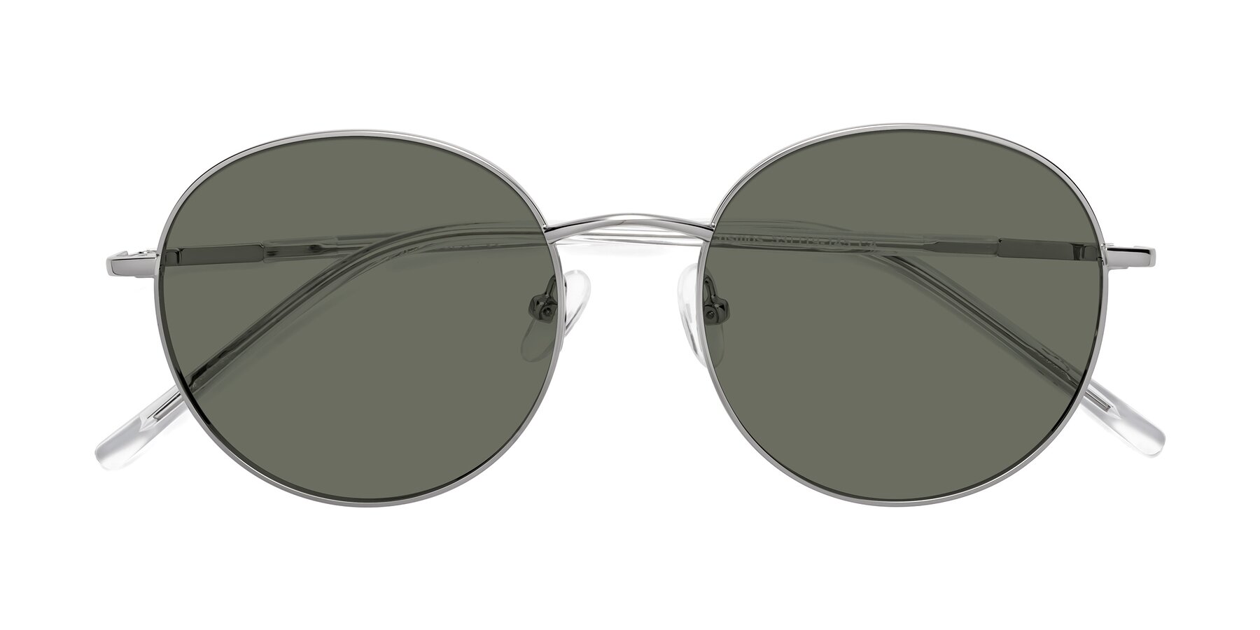 Folded Front of Cosmos in Silver with Gray Polarized Lenses